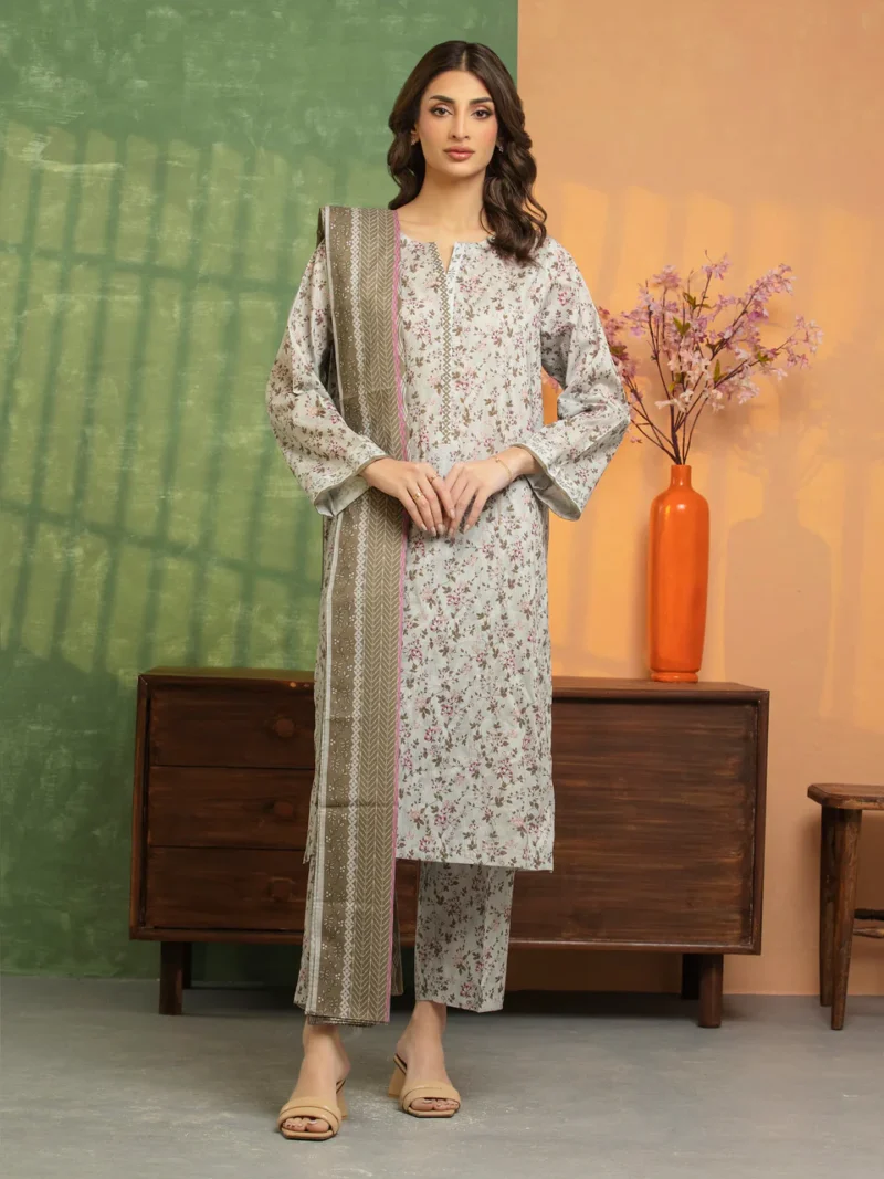 Light Grey Printed Lawn 3 Piece - EDEWU5A1-35170-3P