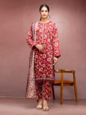 Maroon Printed Lawn 3 Piece - EDEWU5A1-35079-3P