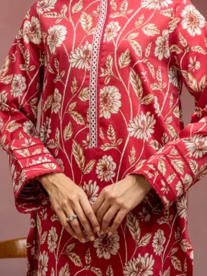 Maroon Printed Lawn 3 Piece - EDEWU5A1-35079-3P - Image 5
