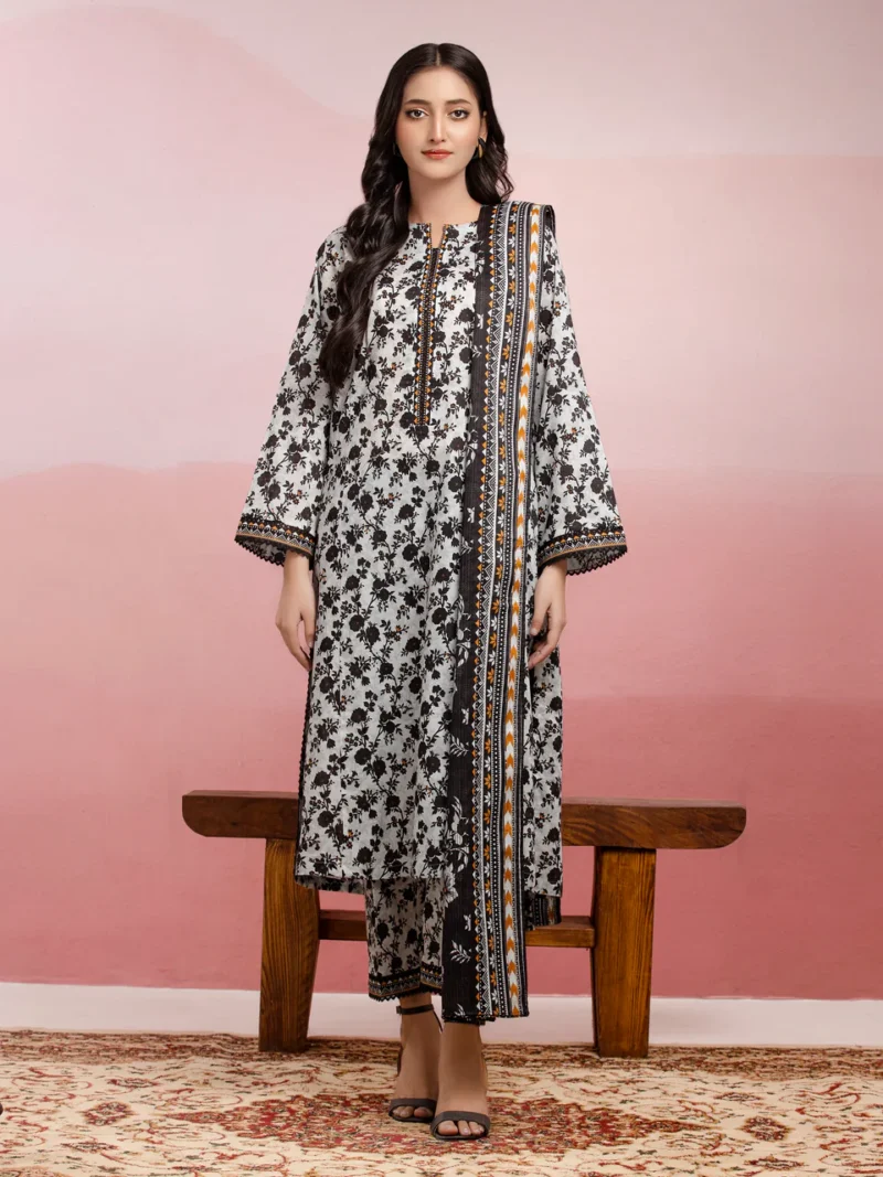 Light Grey Printed Lawn 3 Piece - EDEWU5A1-35086-3P