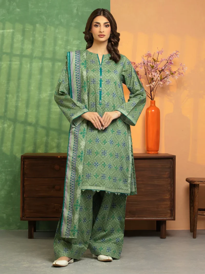 Green Printed Lawn 3 Piece - EDEWU5A1-35198-3P