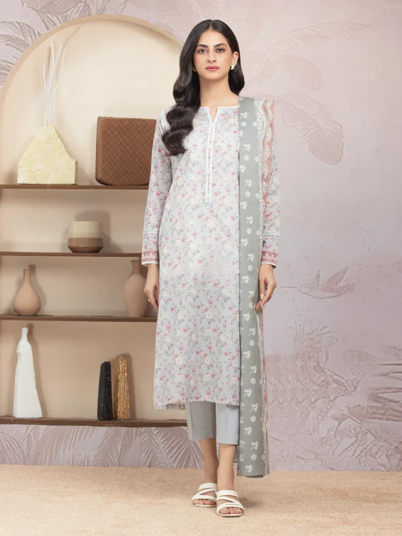 Light Grey Printed Lawn 3 Piece -  EDEWU5A1-35221-3P