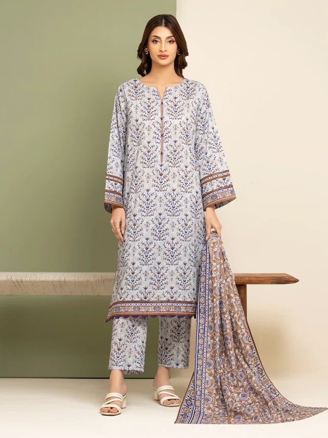 Light Grey Printed Lawn 3 Piece - EDEWU5A1-35090-3P