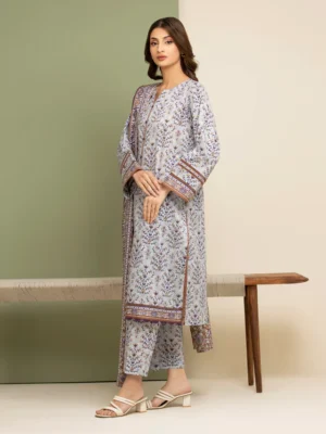 Light Grey Printed Lawn 3 Piece - EDEWU5A1-35090-3P - Image 3