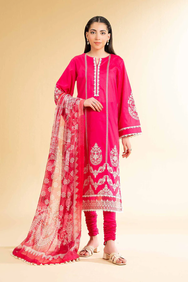 3 Piece - Digital Printed Embroidered Suit - NS42501614