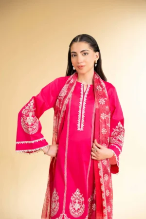 3 Piece - Digital Printed Embroidered Suit - NS42501614 - Image 3
