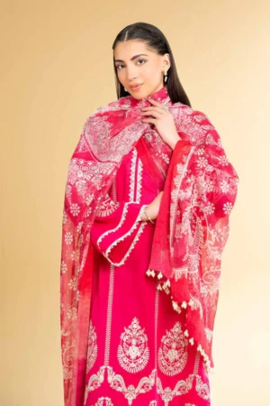 3 Piece - Digital Printed Embroidered Suit - NS42501614 - Image 2