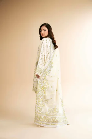 3 Piece - Flatbed Paste Embroidered Suit - NS42501660 - Image 3