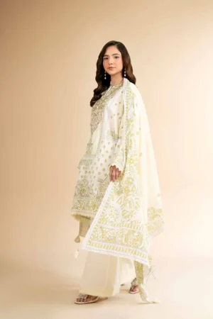 3 Piece - Flatbed Paste Embroidered Suit - NS42501660 - Image 2