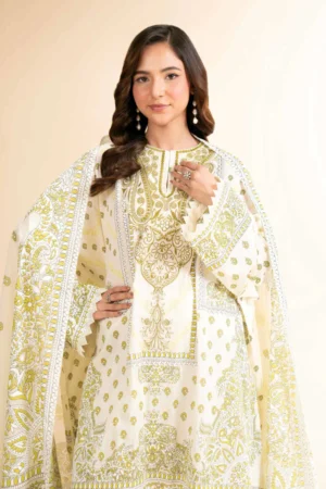 3 Piece - Flatbed Paste Embroidered Suit - NS42501660 - Image 4