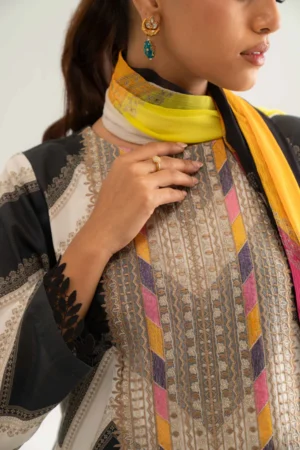 3 Piece - Digital Printed Embroidered Suit - NS42501700 - Image 5