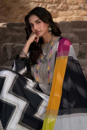 3 Piece - Digital Printed Embroidered Suit - NS42501700 - Image 6