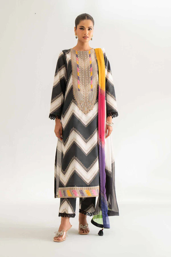3 Piece - Digital Printed Embroidered Suit - NS42501700
