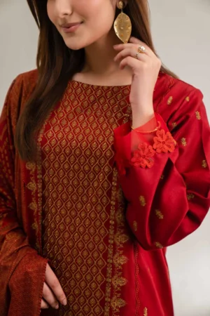 3 Piece - Printed Embroidered Suit - NS42501912 - Image 2