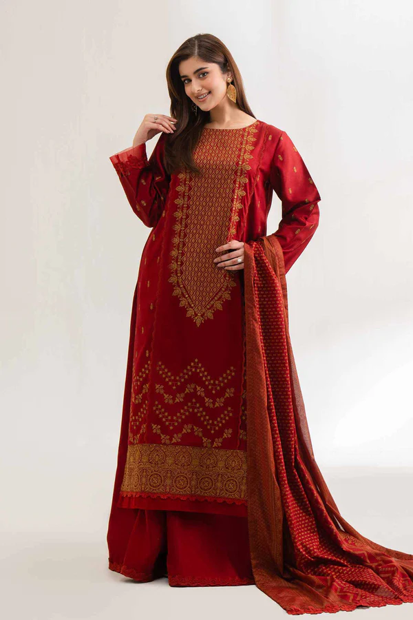 3 Piece - Printed Embroidered Suit - NS42501912