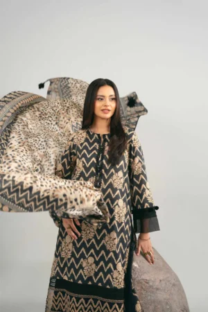 3 Piece - Printed Embroidered Suit - NS42502016 - Image 5