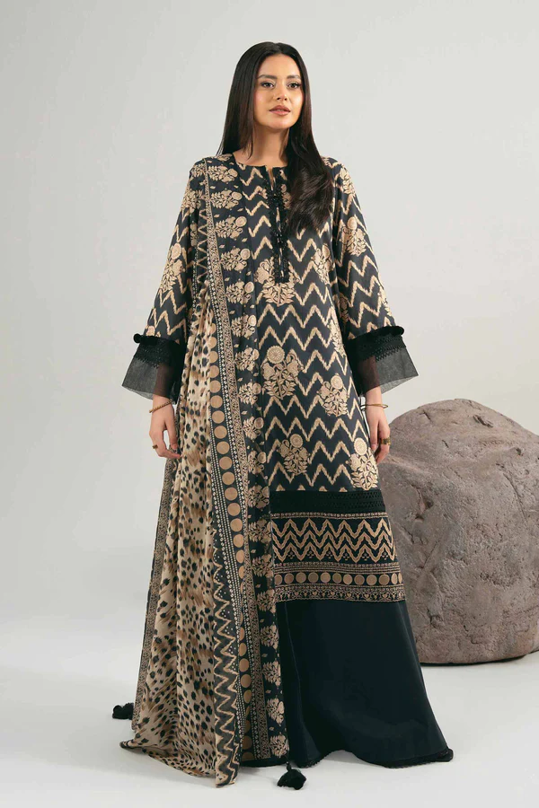 3 Piece - Printed Embroidered Suit - NS42502016