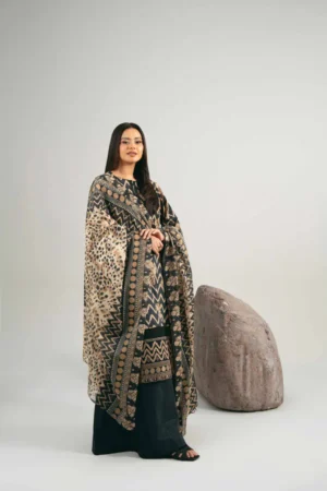 3 Piece - Printed Embroidered Suit - NS42502016 - Image 6