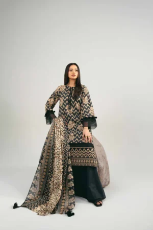 3 Piece - Printed Embroidered Suit - NS42502016 - Image 3
