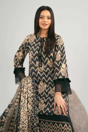 3 Piece - Printed Embroidered Suit - NS42502016 - Image 2