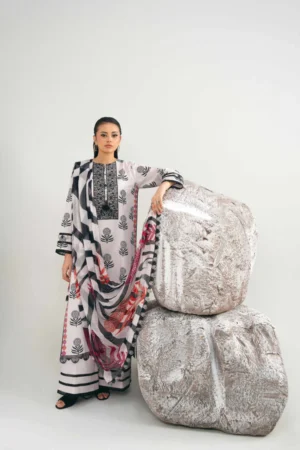 3 Piece - Printed Embroidered Suit - NS42502033 - Image 3