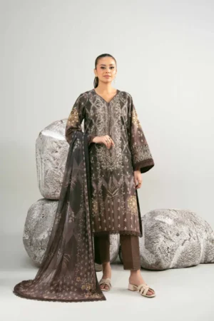 3 Piece - Digital Printed Embroidered Suit - NS42502038