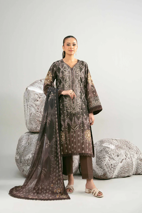3 Piece - Digital Printed Embroidered Suit - NS42502038