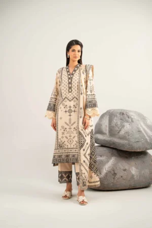 3 Piece - Digital Printed Embroidered Suit - NS42502049 - Image 4
