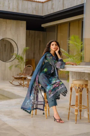 3 Piece - Digital Printed Embroidered Suit - NS42502142 - Image 2
