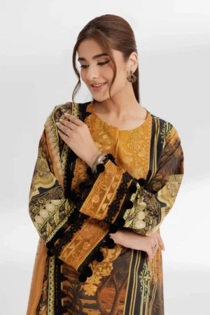 3 Piece - Digital Printed Embroidered Suit - NS42502143 - Image 4