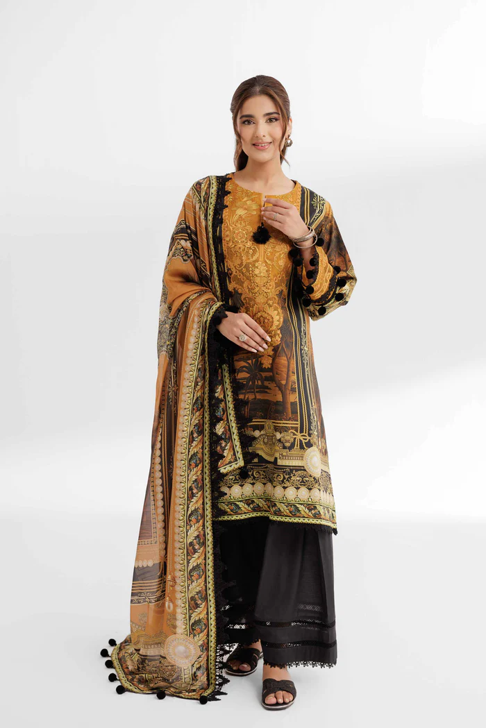 3 Piece - Digital Printed Embroidered Suit - NS42502143