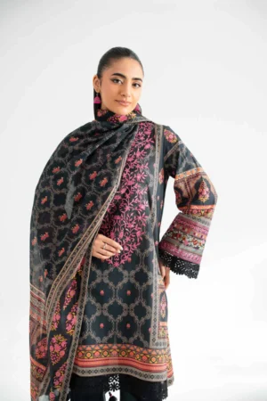 3 Piece - Digital Printed Embroidered Suit - NS42502225 - Image 2