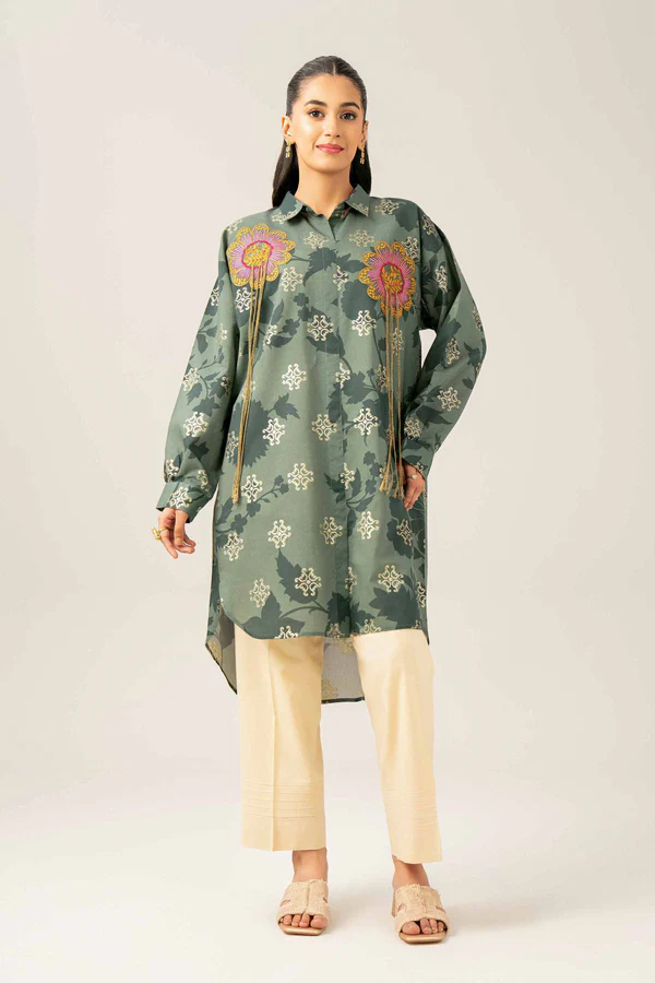 Printed Embroidered Tunic - NSFE25-88