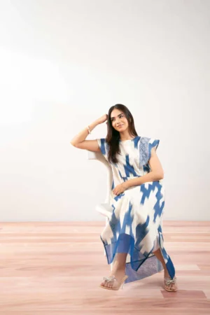 Printed Embroidered Dress - NSFS25-30 - Image 5