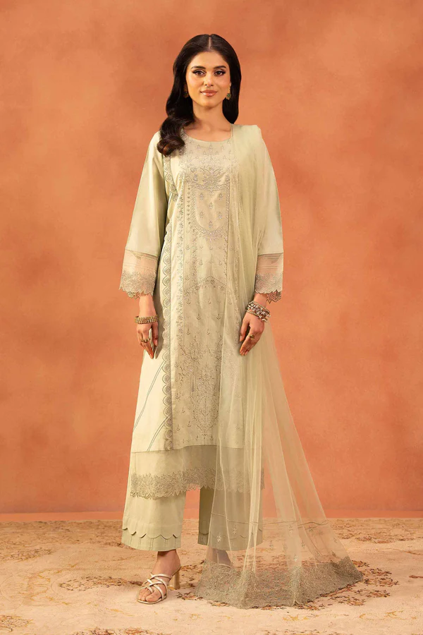 3 Piece - Embroidered Suit - NSKFE25-133