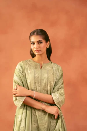 3 Piece - Printed Embroidered Suit - NSKFE25-149 - Image 6