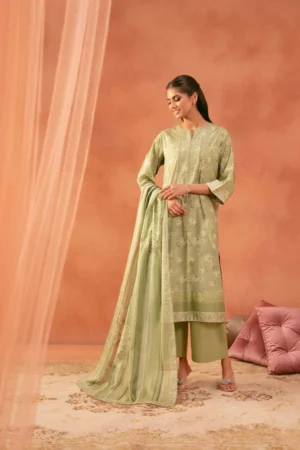3 Piece - Printed Embroidered Suit - NSKFE25-149 - Image 4
