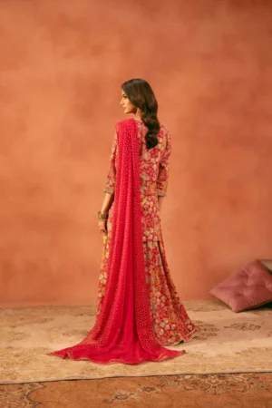 3 Piece - Printed Embroidered Suit - NSKFE25-166 - Image 4
