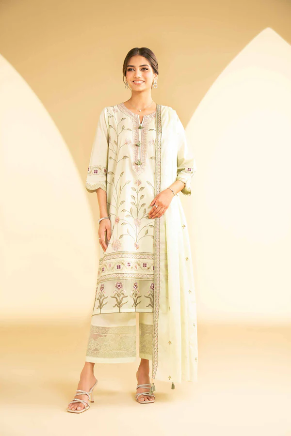 3 Piece - Embroidered Suit - NSKFE25-30