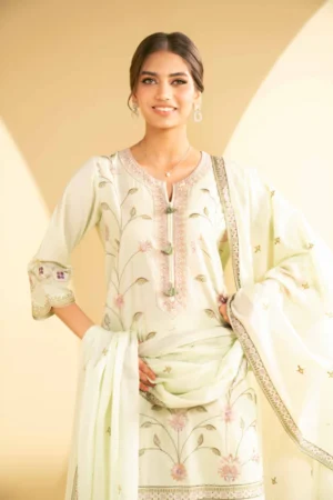 3 Piece - Embroidered Suit - NSKFE25-30 - Image 4