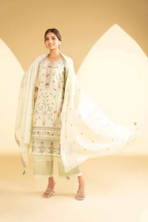 3 Piece - Embroidered Suit - NSKFE25-30 - Image 2