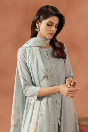3 Piece - Embroidered Suit - NSKFE25-97 - Image 2