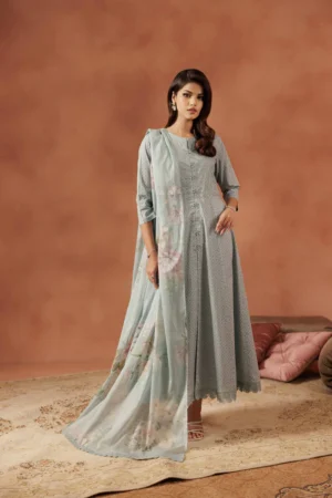 3 Piece - Embroidered Suit - NSKFE25-97 - Image 3