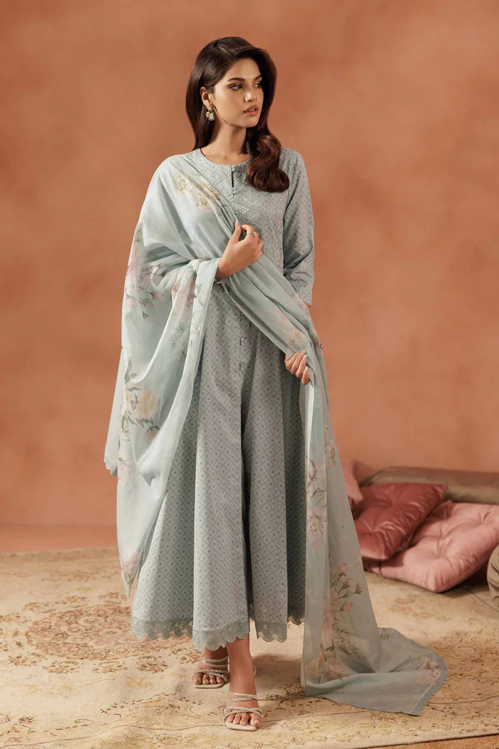 3 Piece - Embroidered Suit - NSKFE25-97