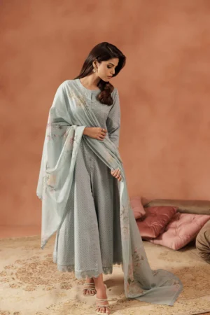 3 Piece - Embroidered Suit - NSKFE25-97 - Image 4