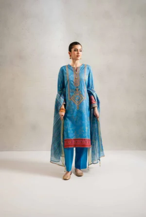 3 Piece - Printed Embroidered Suit - NSPE25-170 (KANTHA) - Image 4