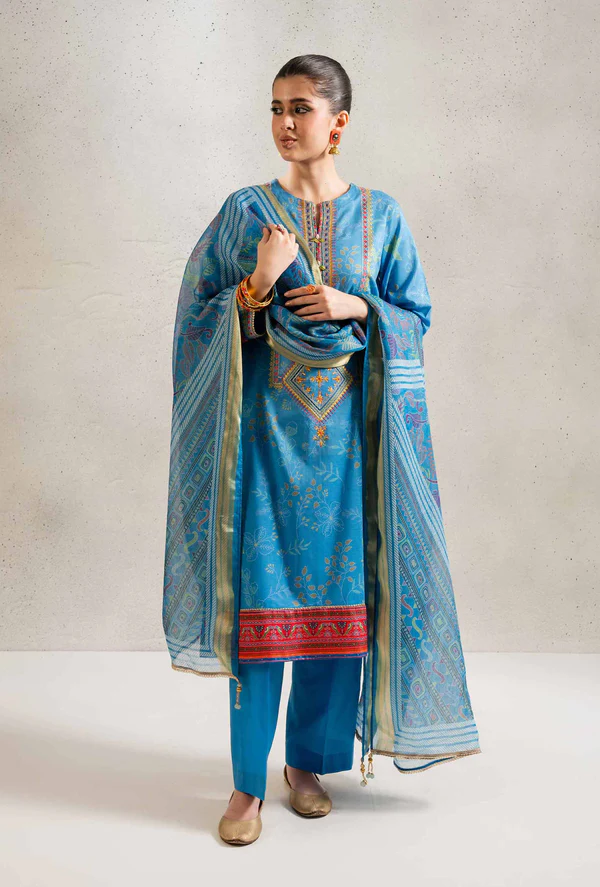 3 Piece - Printed Embroidered Suit - NSPE25-170 (KANTHA)