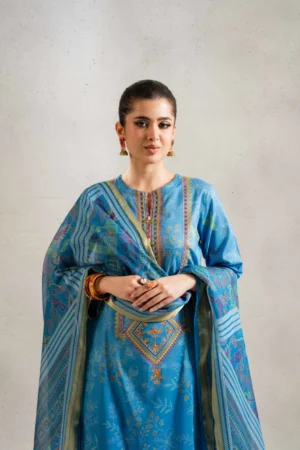 3 Piece - Printed Embroidered Suit - NSPE25-170 (KANTHA) - Image 2