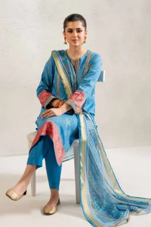 3 Piece - Printed Embroidered Suit - NSPE25-170 (KANTHA) - Image 3