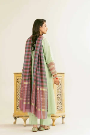 3 Piece - Embroidered Suit - NSPE25-171 - Image 4